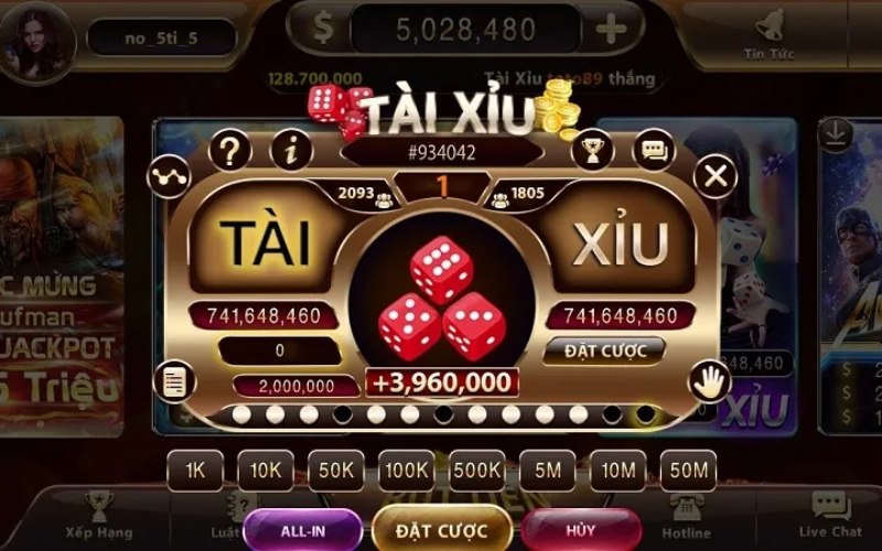 Game tài xỉu online 3D đầy cuốn hút